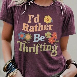 I’d Rather Be Thrifting Graphic Tee – Unisex Large – NWT